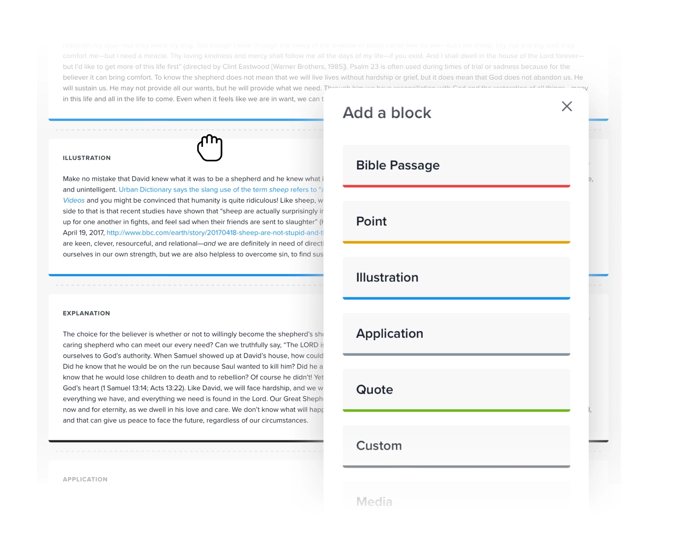 sermonary drag and drop mockup