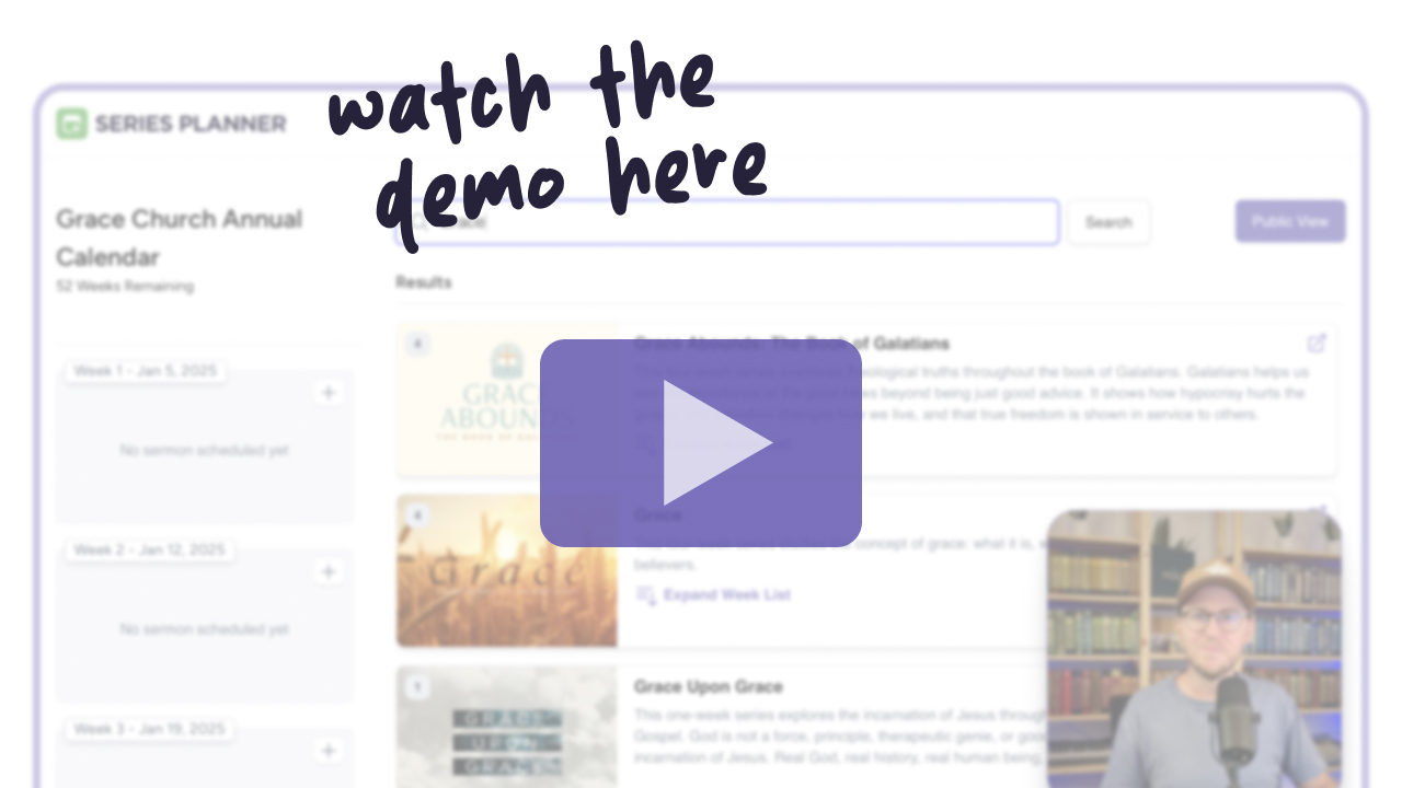 Series Planner Demo - ministrypass.com