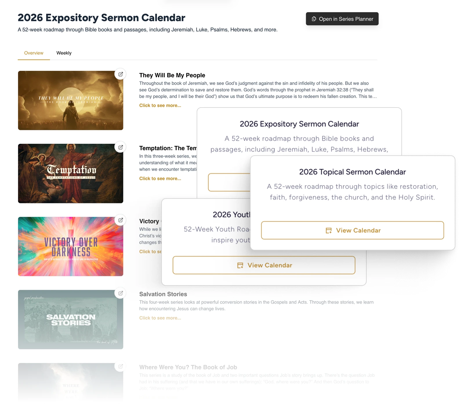 Sermon Calendars