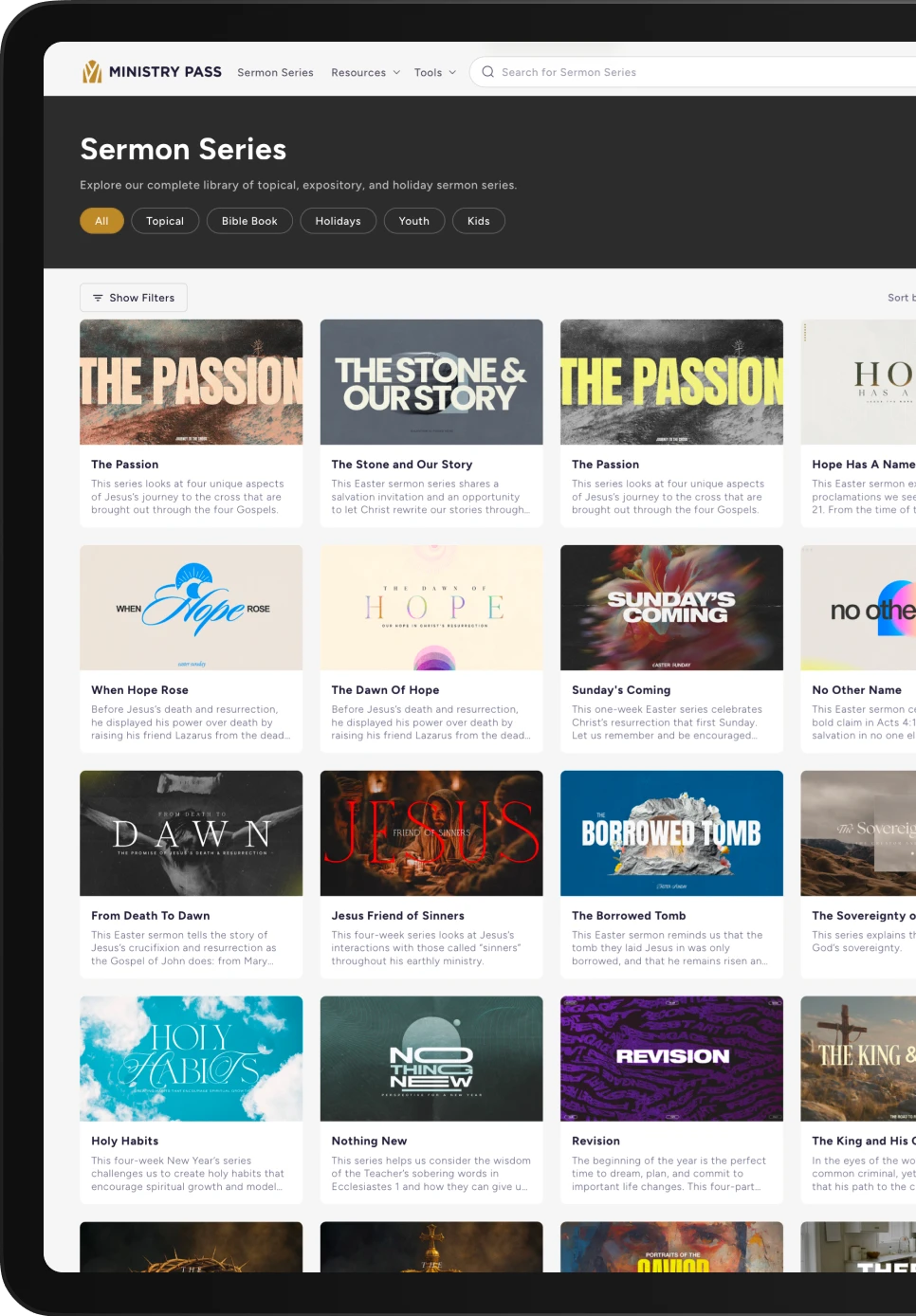 iPad mockup of sermon series